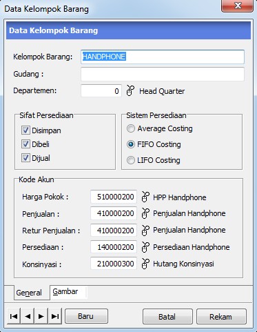 Pengelompokan barang