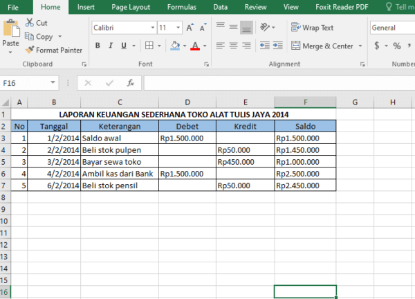 Contoh Pembukuan Sederhana Excel Untuk Usaha Kecil 0959