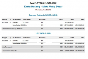 kartu hutang toko elektronik