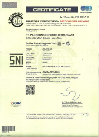 contoh sertifikat SNI