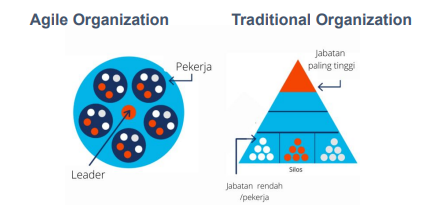 gambaran struktur organisasi pada agile dan tradisional organisasi