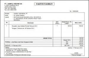 Contoh Invoice Tagihan