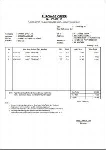 Contoh PO atau Purchase Order Adalah