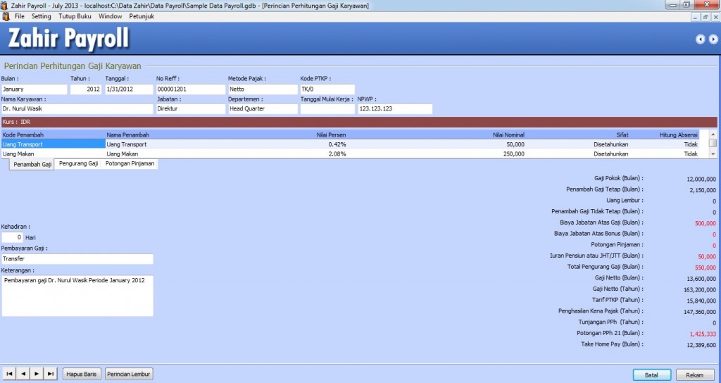 Screenshot - Software Akuntansi Terbaik - Zahir Accounting