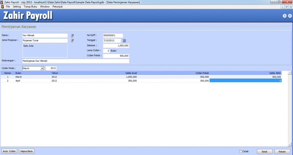 Screenshot - Software Akuntansi Terbaik - Zahir Accounting