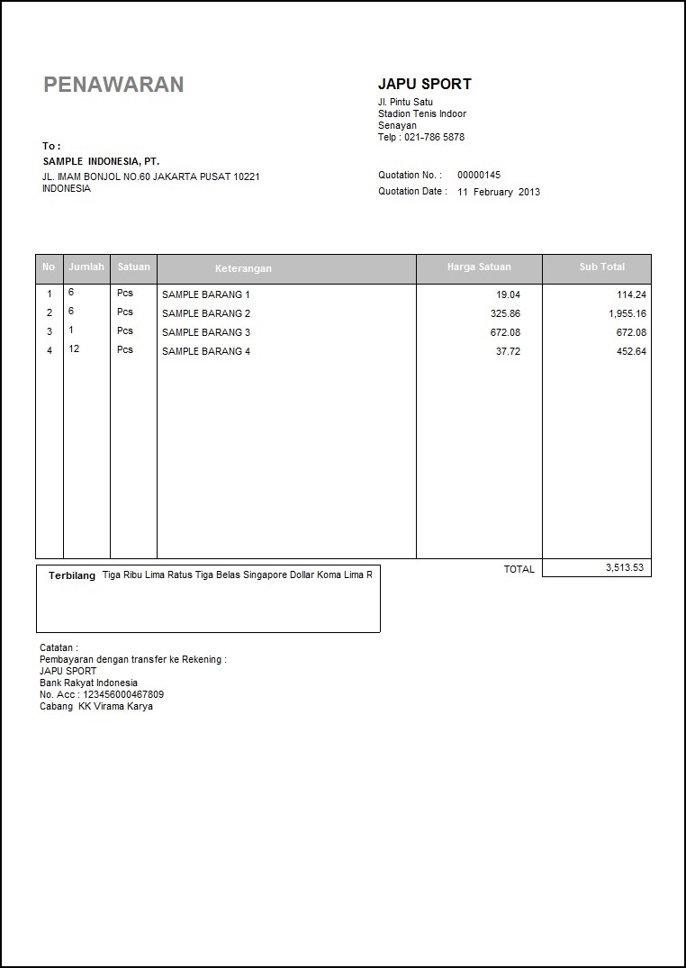 contoh surat faktur Contoh   Software Terbaik Akuntansi Faktur Pembelian