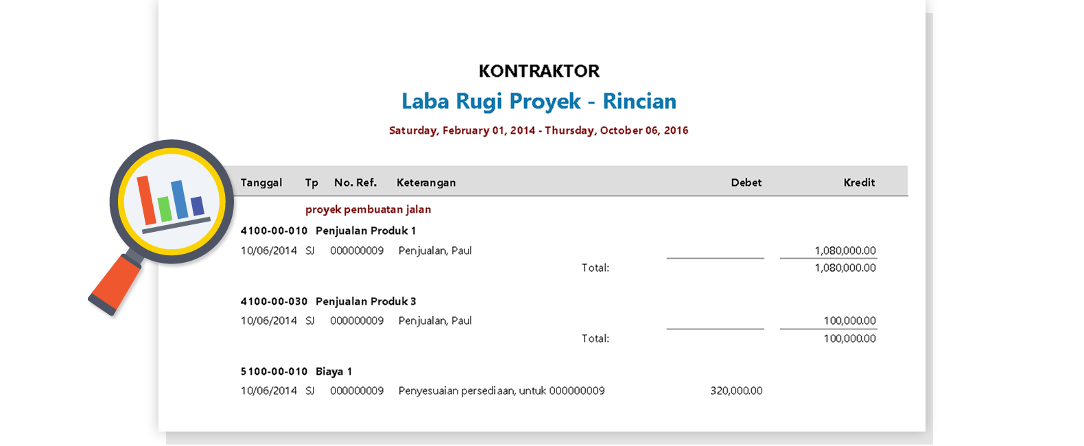 Kontraktor - Software Akuntansi Terbaik - Zahir Accounting